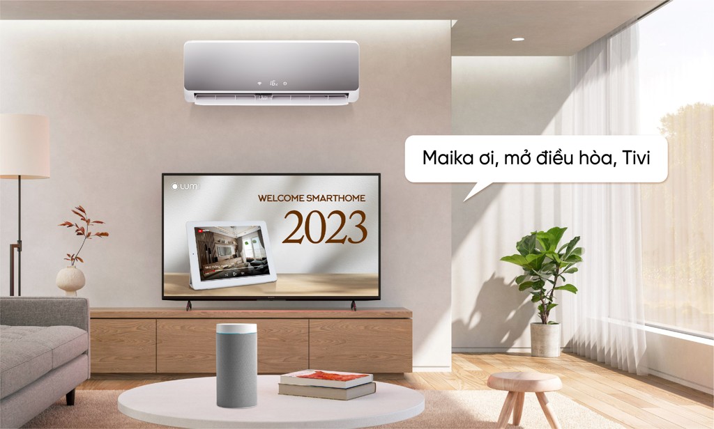 Hệ thống điều hòa tivi 4 bat tat dieu hoa ti vi bang giong noi